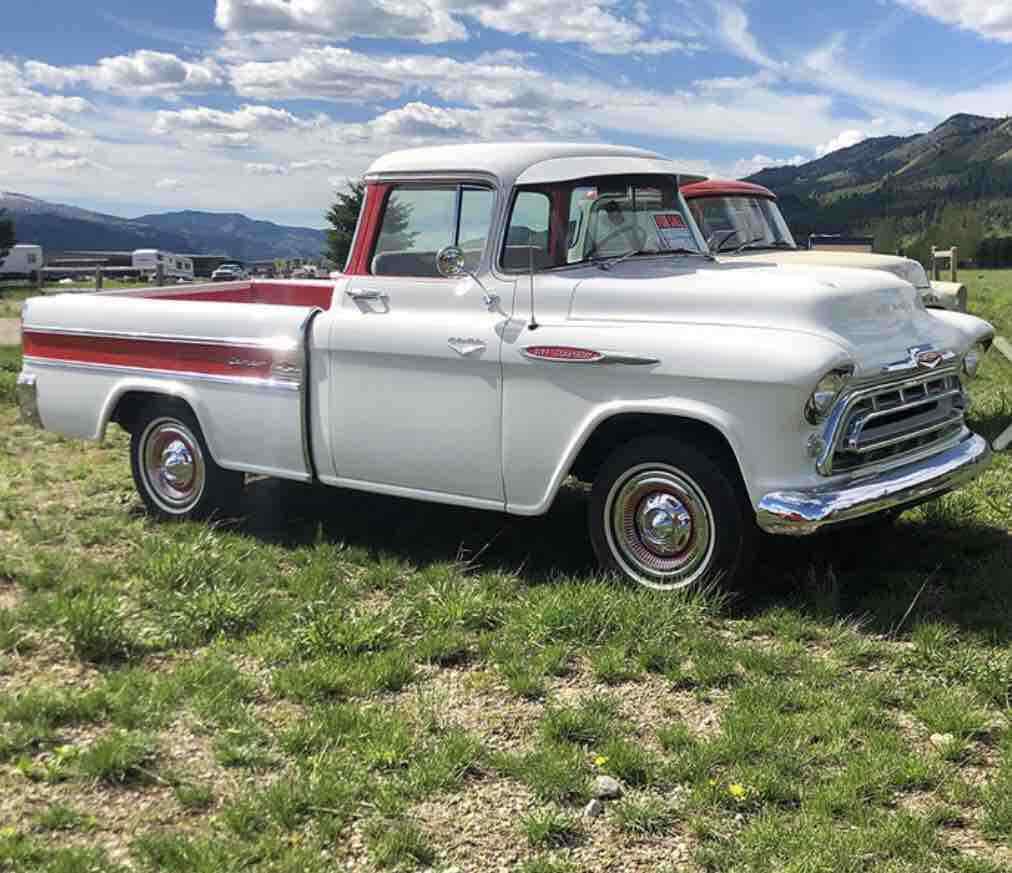 1957 chevrolet cameo pickup white rwd automatic