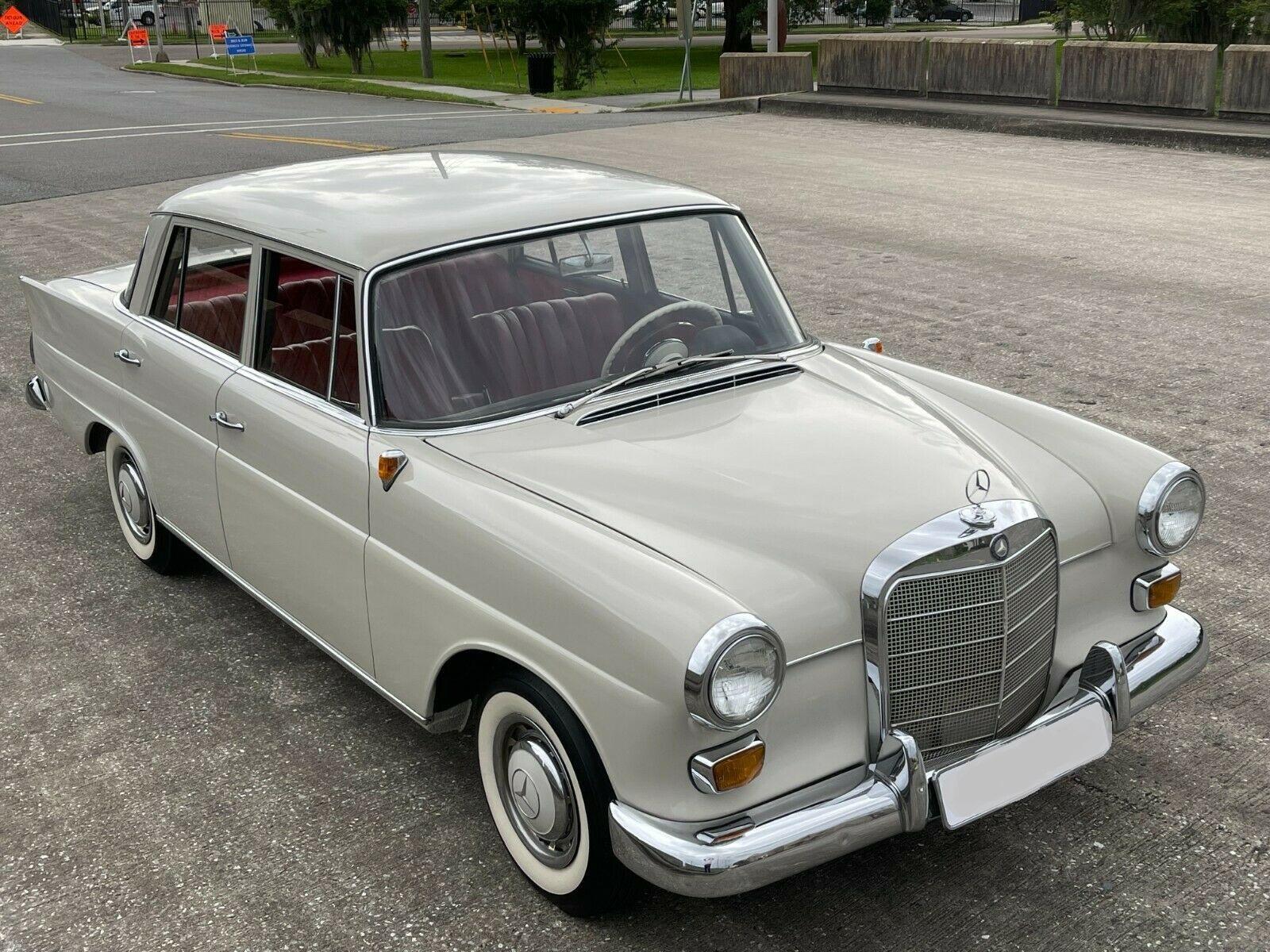 1963 mercedes-benz 190-series white-grey red leather w110 heckflosse