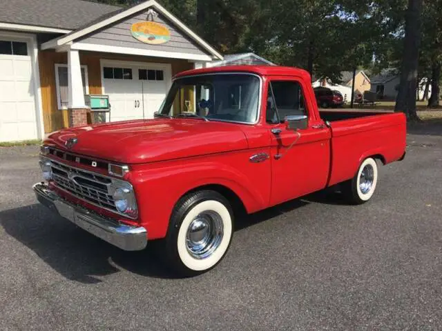 1966 ford f-100 restored f100 short bed 390 big block ps pb red automatic rwd v8
