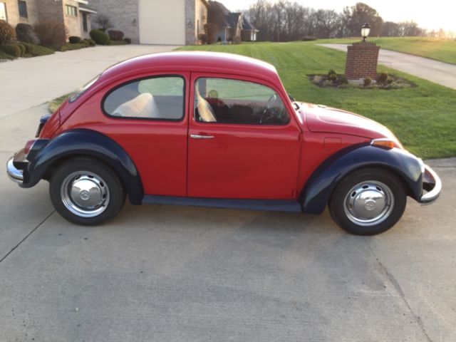 1970 red volkswagen beetle classic 2 door hard top "southern car"! no reserve