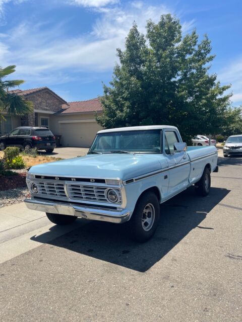 1975 ford f-150 pickup blue rwd automatic long bed