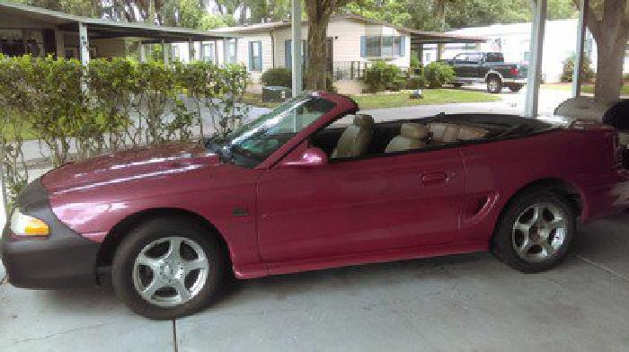 1995 ford mustang gt convertible (magenta? in plant city, fl