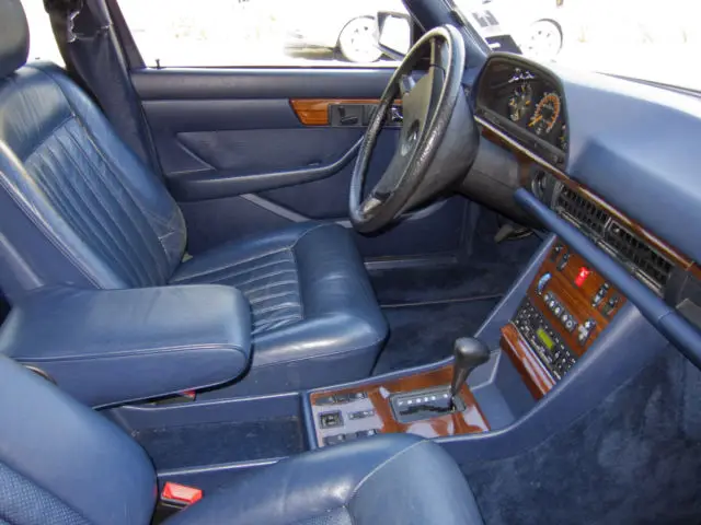 mercedes-benz 1981 380 sel sedan, 54,000 miles, silver with blue leather