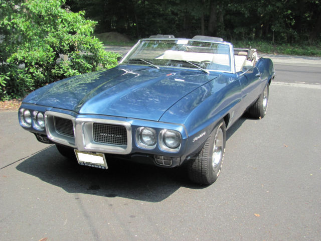 69 firebird convertible recently restored liberty blue white top parchment int