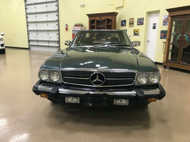 1988 mercedes benz 560 sl convertible dark green with tan leather 65118 miles