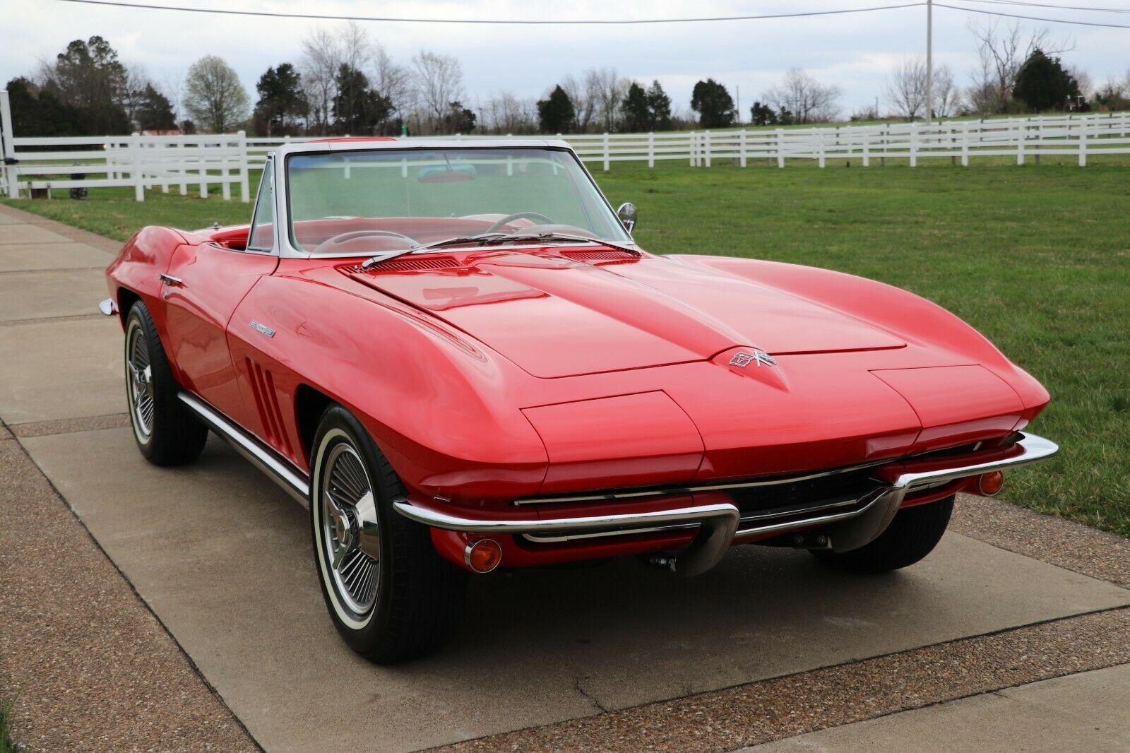 1965 chevrolet corvette convertible red ls3 6.2 engine 44141 miles