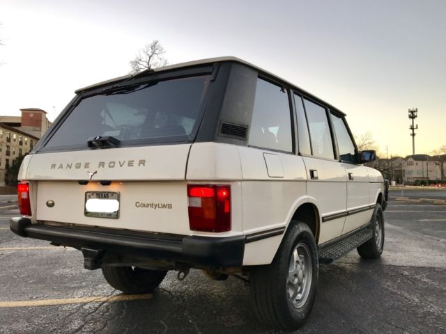 1994 range rover classic county rare lwb in aspen white with sorrell leather! nr
