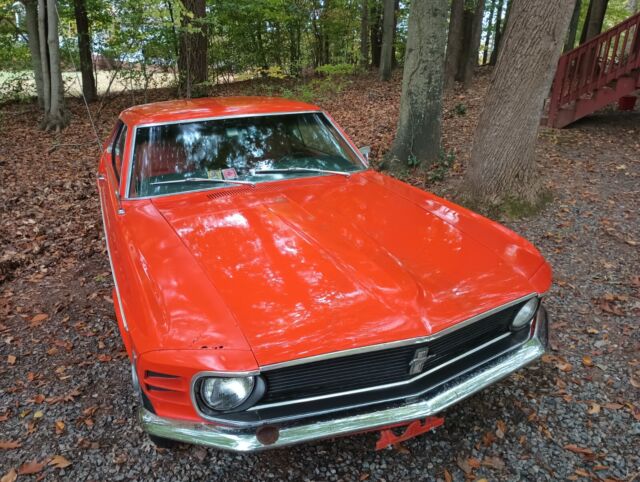 1970 ford mustang coupe / calypso coral with red interior / 302 v8/ vintage