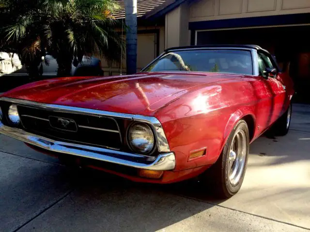 1971 red ford mustang convertible (351 cleveland engine)