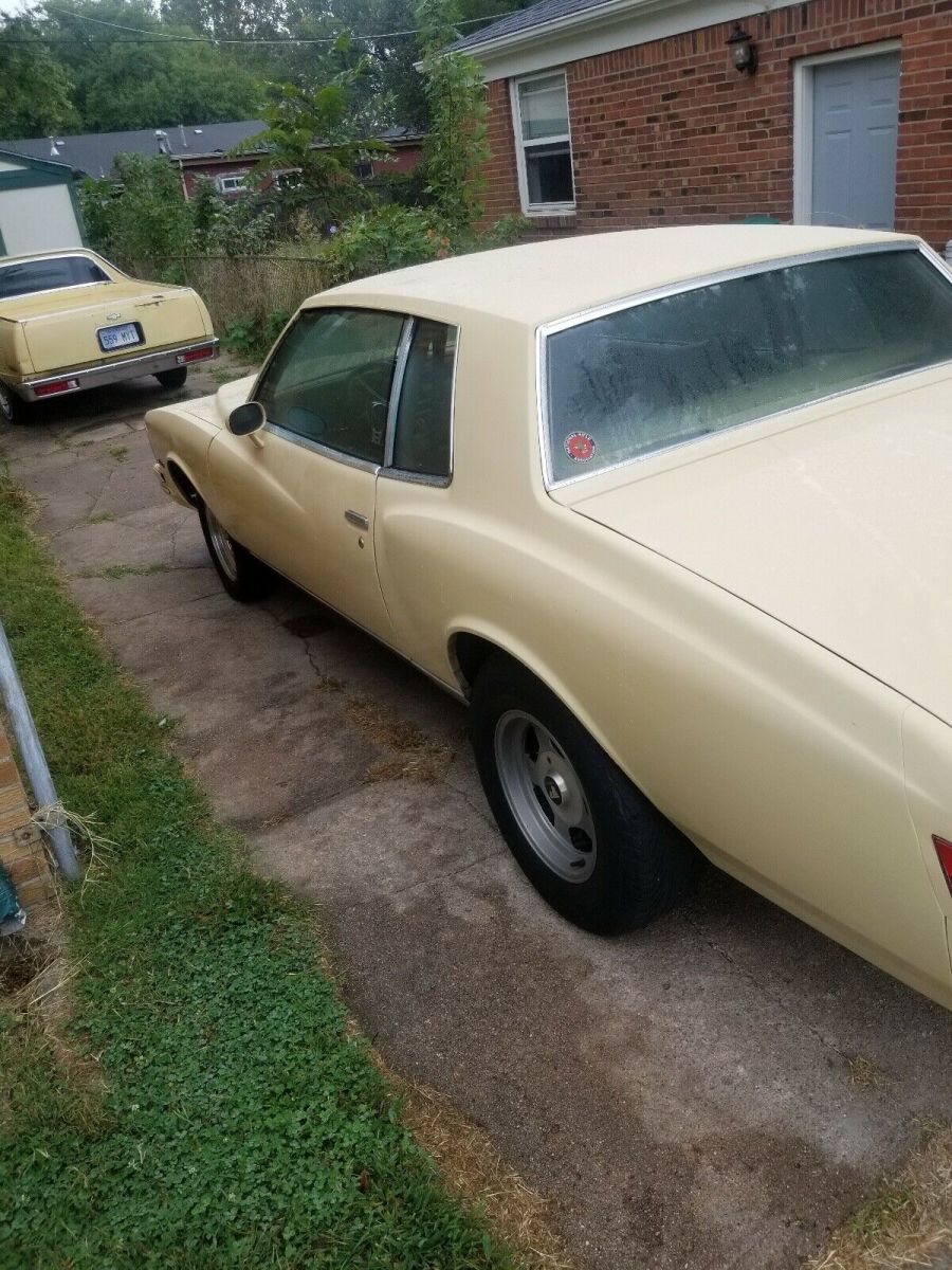 1978 chevrolet monte carlo coupe yellow rwd automatic