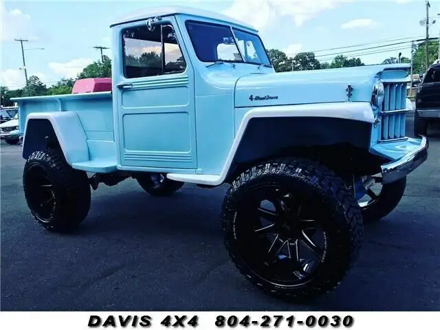 1954 willys jeep restored classic lifted 4 wheel drive pick up 1 blue truck aut