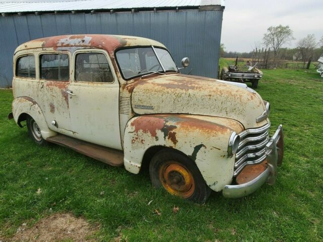 patina clamshell 1948 chevrolet suburban project grille guard good ks title nr!!