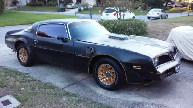 1978 trans am black bandit pontiac running project car w/ snowflake wheels