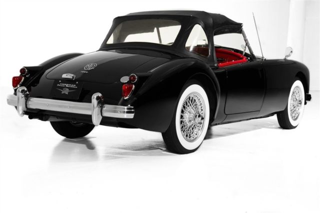1961 mg mga 1600 convertible black, red convertible