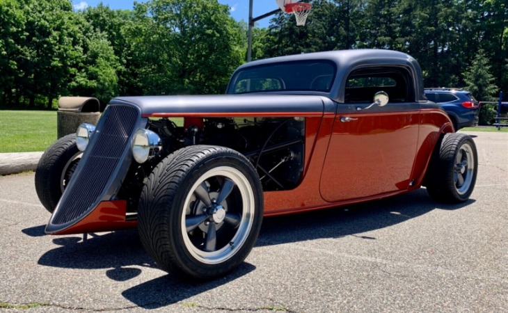 ford hot rod silver / orange