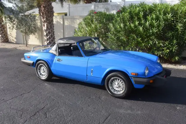1980 triumph spitfire 1500 0 tahiti blue convertible 1,493cc 4-speed manual