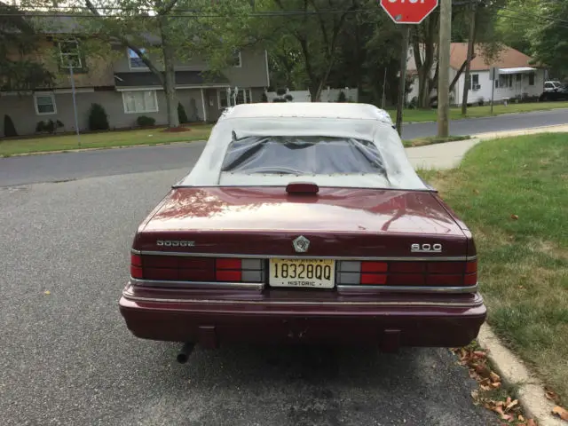 1986 dodge 600 / lebaron convertable 91485 original miles