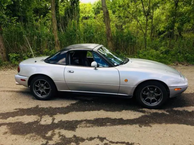 1992 mazda eunos roadster miata caged 5 speed hard top jdm rhd silver