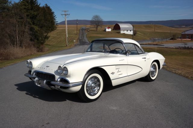 1961 corvette conv *2tops*orig#smatch*283ci/315hp*4spd*white/black*docs*