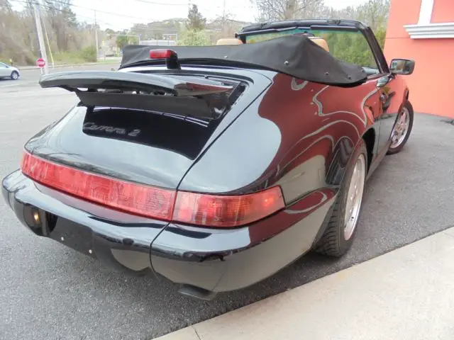 1990 porsche 911 carrera 2 cabriolet 56341 miles black 3.6l l6 sohc 12v 5 speed