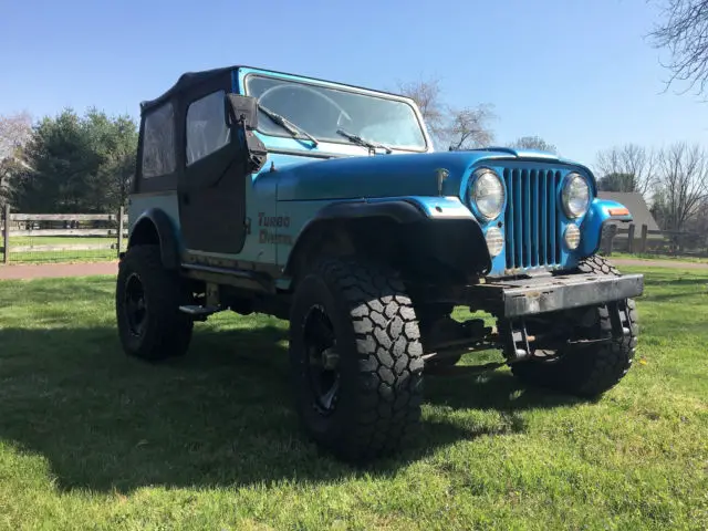 awesome custom cj7 diesel jeep v8 4x4 lifted off road excellent trade ?