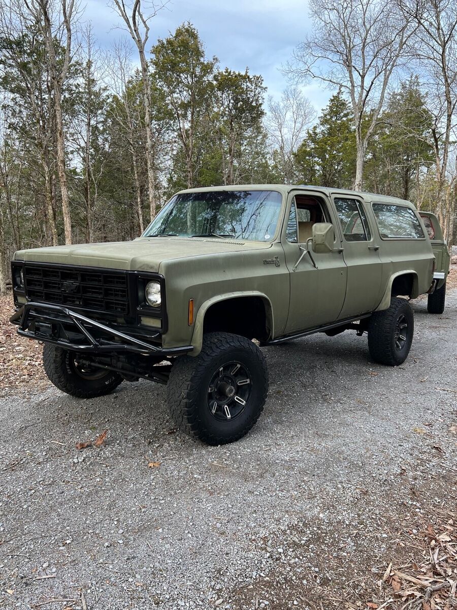 1979 chevrolet suburban green 4wd manual k2500