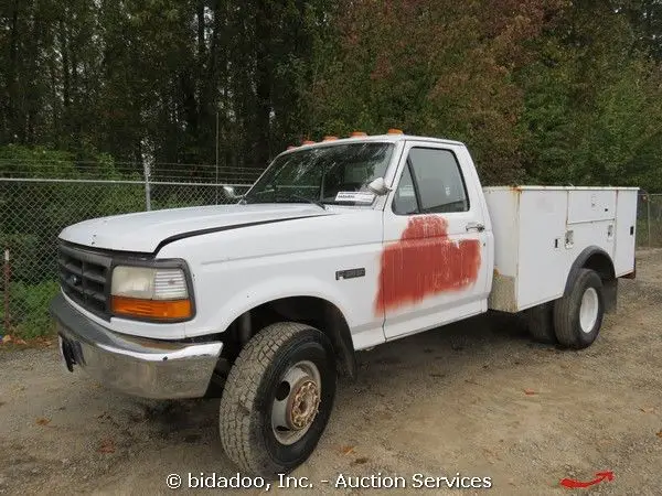 ford f450xl super duty utitlty box work truck 7.5l v8 five speed manual