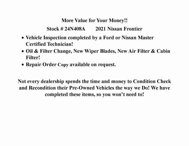 2021 nissan frontier sv