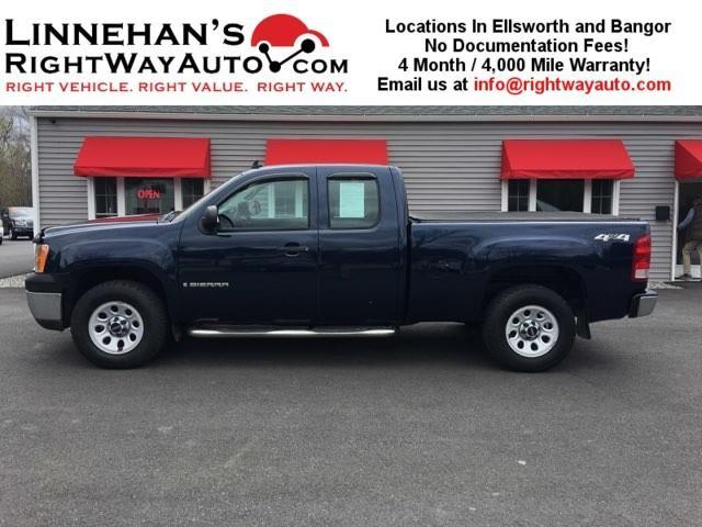 2009 gmc sierra 1500 work truck 4x4 work truck 4dr extended cab 5.8 ft. sb for sale in bangor, maine