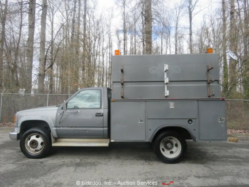 chevrolet 3500 hd pickup truck utility service body 7.4l v8 53k miles bidadoo