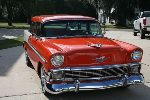56 nomad bel air, body off restored, pro touring, ac, ps, pb, pw, beautiful car