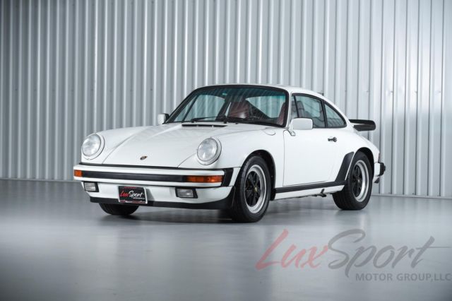 1987 porsche 911 carrera 3.2 coupe grand prix white/burgundy 83k serviced mint!!