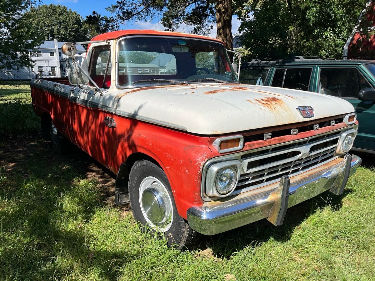 1966 ford f250 pickup red rwd automatic camper special