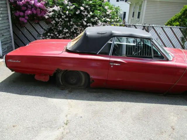 1966 ford thunderbird convertible candy apple red needs tlc