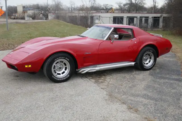 1974 chevrolet corvette -stingray-t-tops/4 speed manual-split bumper-side pipes