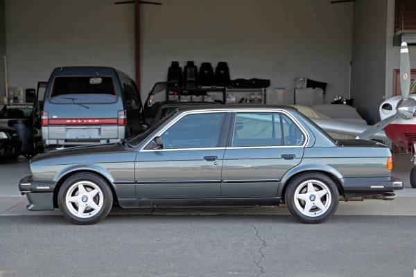1987 bmw (e30) 325i, delphin grey / black sport leather euro dinan miller h&r
