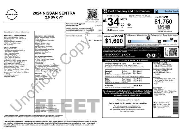 2024 nissan sentra sv