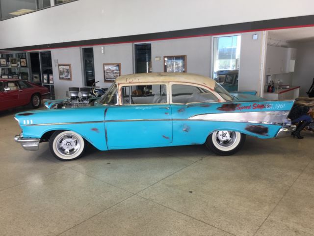 1957 custom chevrolet bel air sedan with a 454 big block engine and nitros