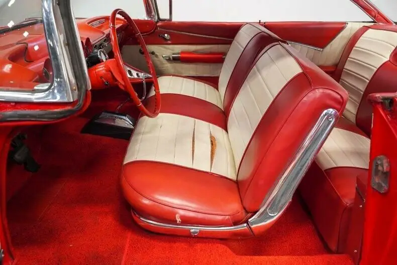 v8 sbc auto classic vintage collector red white chevy torq edelbrock