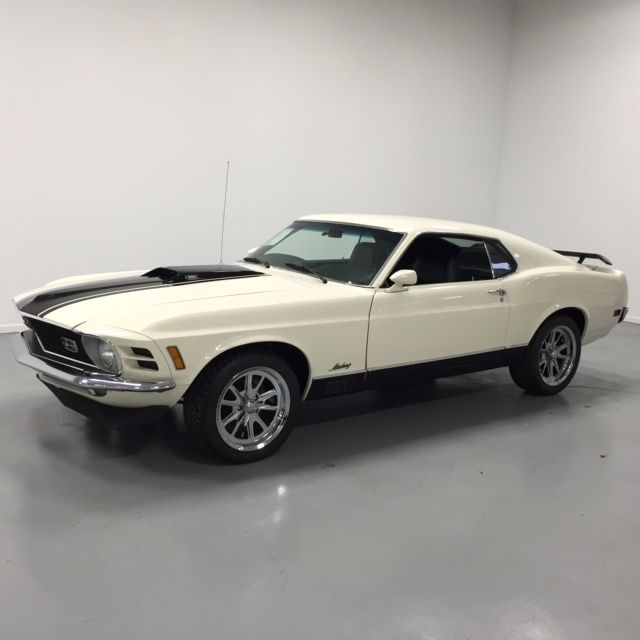 1970 mustang mach 1 m code auto wimbledon white pw steering & pw disc brakes 70
