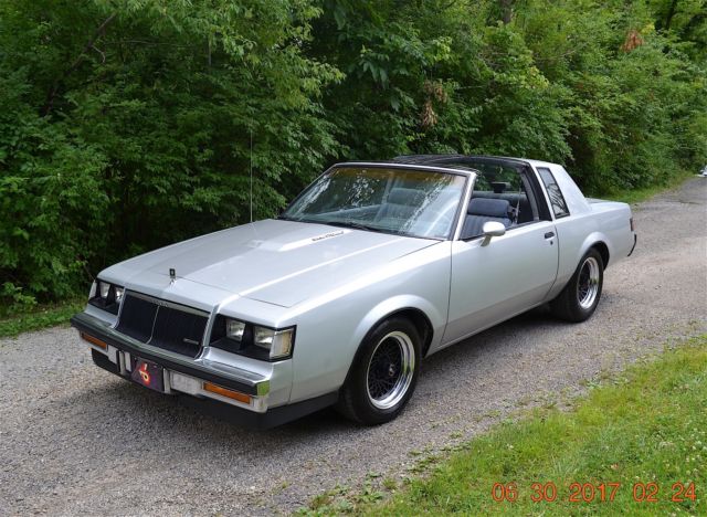 1986 buick t type 3.8l turbo t-tops loaded solid original metal beautiful silver