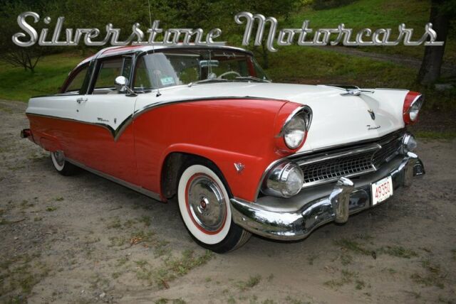 1955 red and white power steering, power brakes classic ford