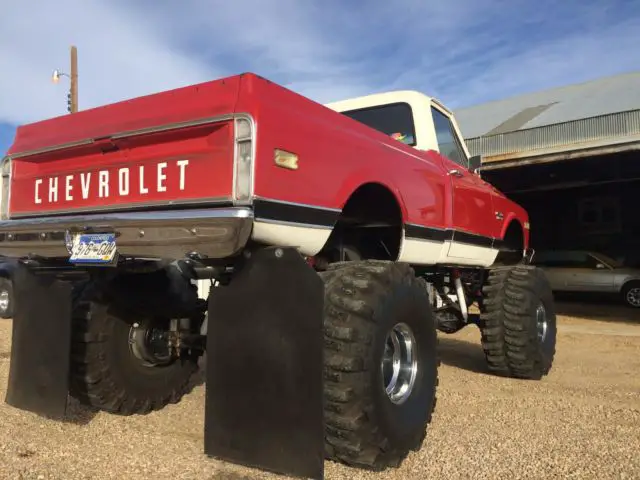 1969 c10. big red. lifted. monster truck, short box. standard cab. custom toy