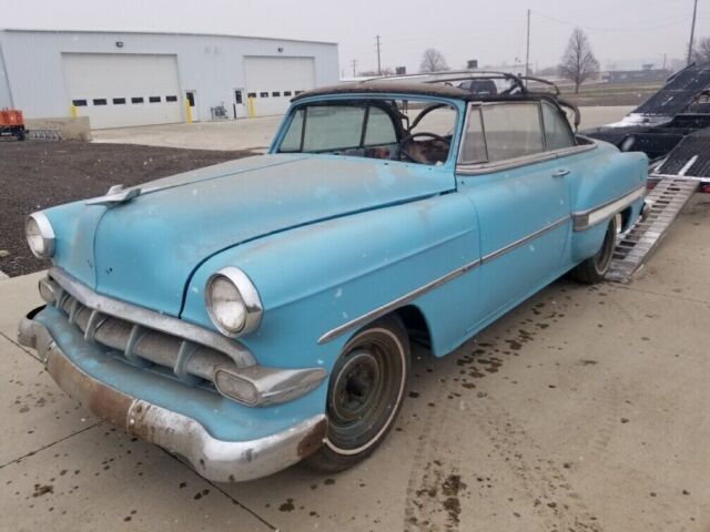 1954 chevrolet bel air convertible blue rwd automatic convertible