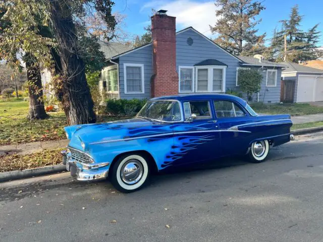 1956 ford custom deluxe sedan blue rwd automatic custom