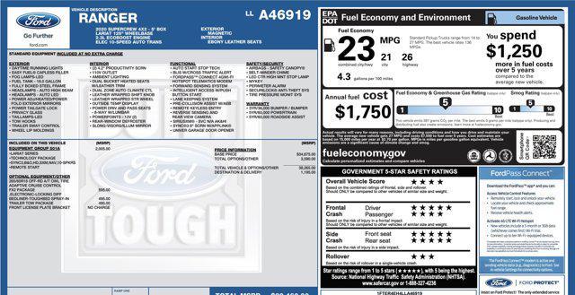 2020 ford ranger lariat