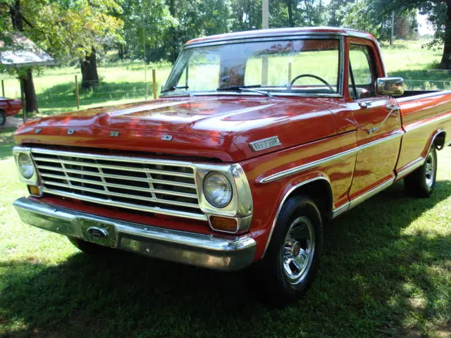 1967 ford ranger, v8, tri power 3 deuce carb's, automatic, rangoon red, p/s