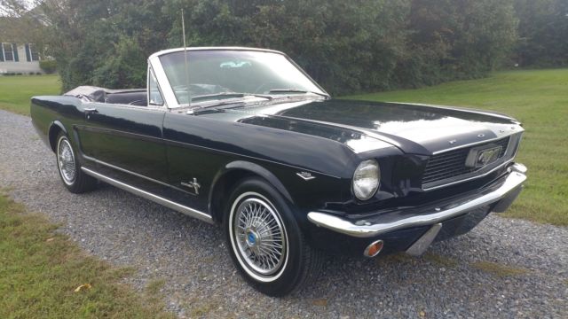 1966 ford mustang convertible factory raven black orig. 289 / auto 67k orig. mil