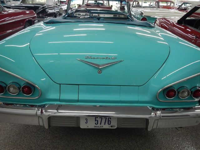 1958 chevrolet impala convertible 56011 miles turq 348 automatic