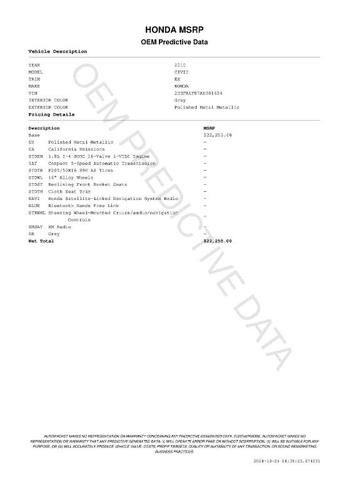 2010 honda civic ex